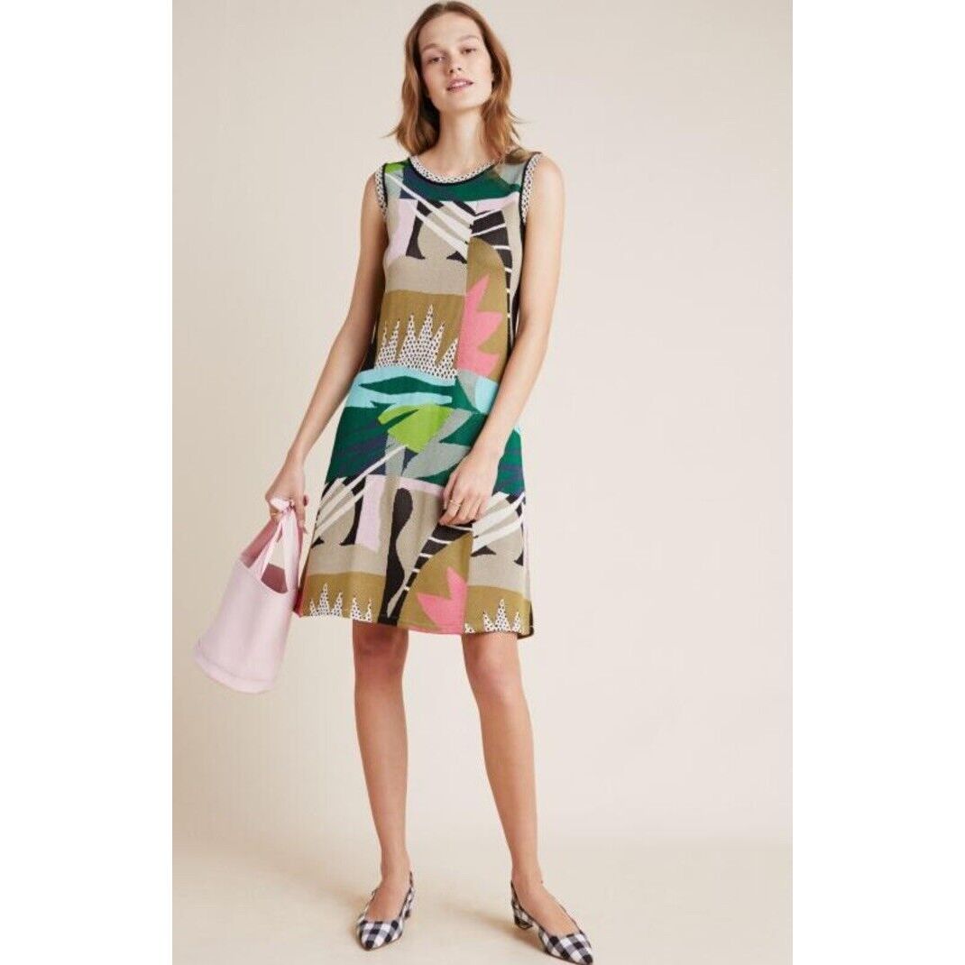 Nwt Anthropologie X Aldomartins Tropical Knit Dress Size Extra Small